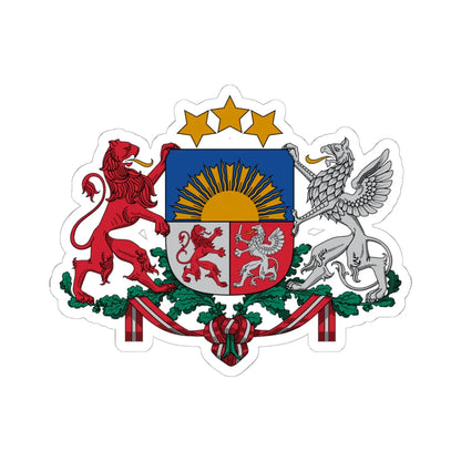 Coat of arms of Latvia (Latvia) (Coat of Arms) STICKER Vinyl Kiss-Cut Decal 6 Inch White - The Sticker Space