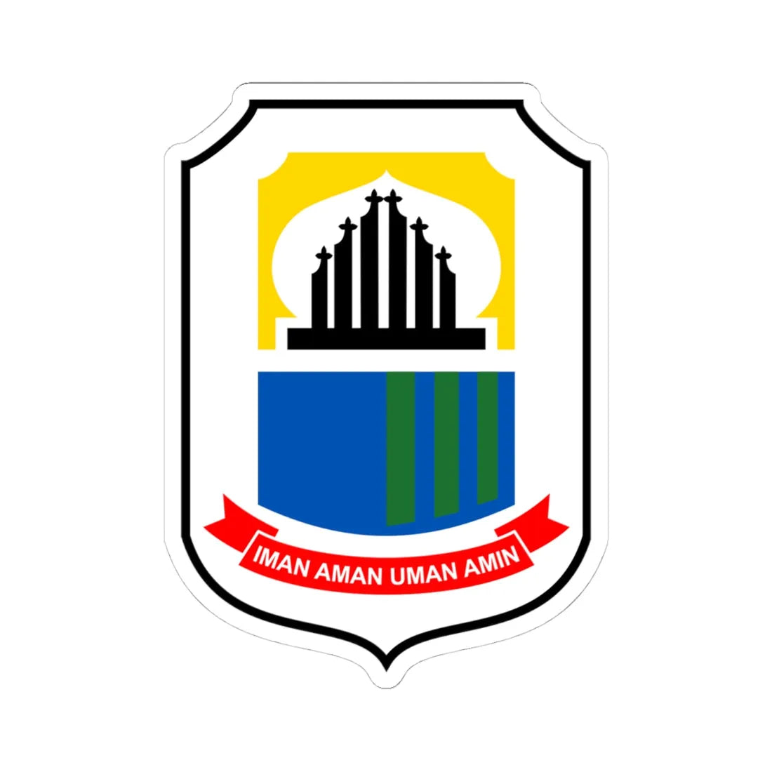 Coat of arms of Lebak (Indonesia) (Coat of Arms) STICKER Vinyl Kiss-Cut Decal 4 Inch White - The Sticker Space