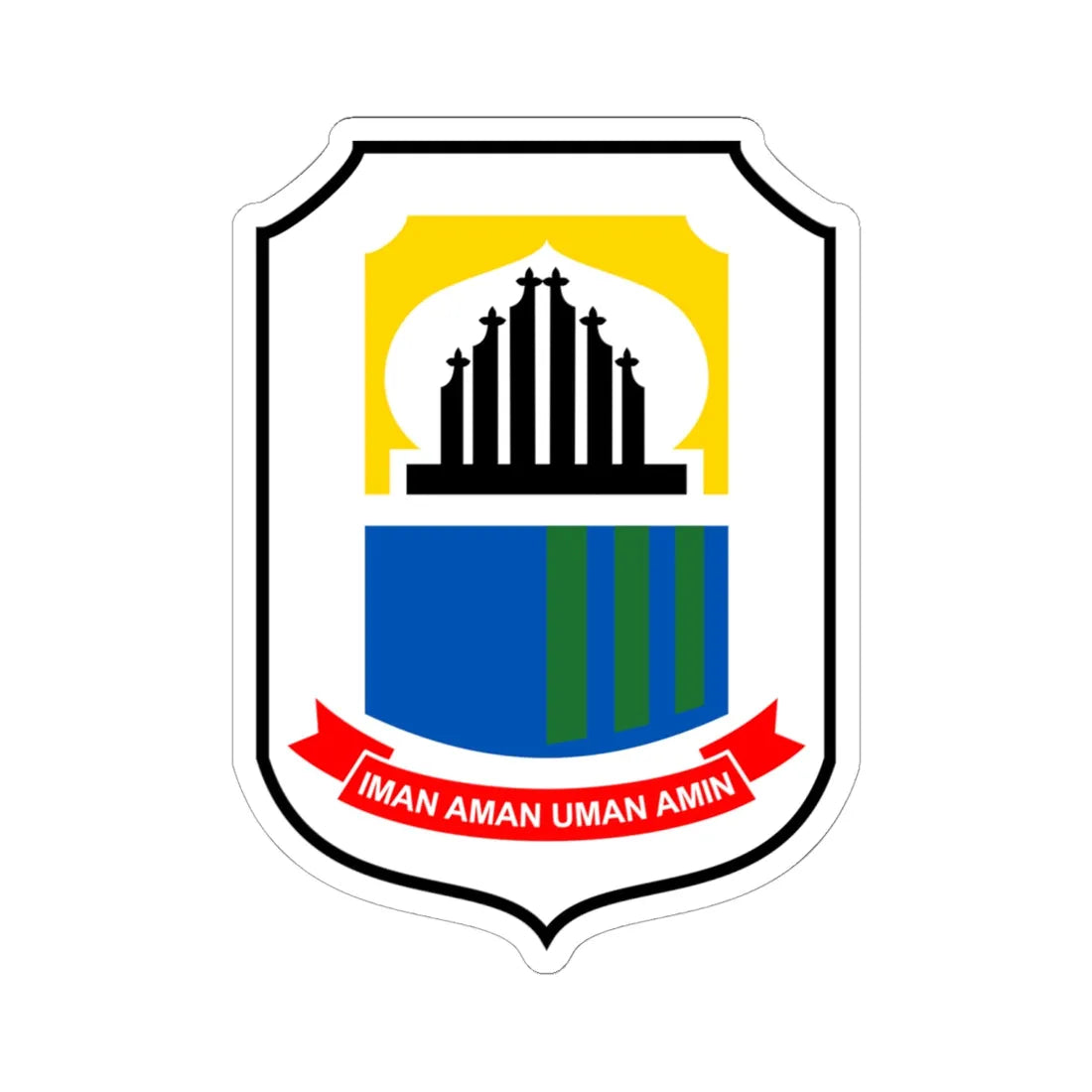 Coat of arms of Lebak (Indonesia) (Coat of Arms) STICKER Vinyl Kiss-Cut Decal 6 Inch White - The Sticker Space