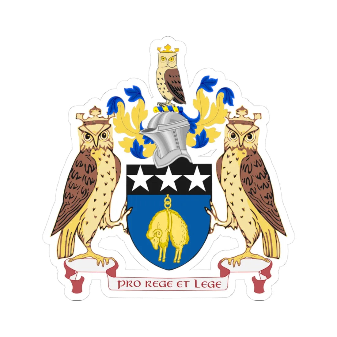 Coat of arms of Leeds (England) (Coat of Arms) STICKER Vinyl Kiss-Cut Decal 3 Inch White - The Sticker Space