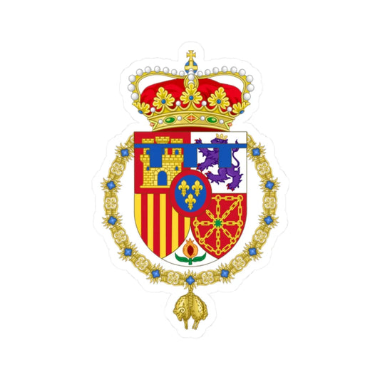 Coat of Arms of Leonor Princess of Asturias (Spain) (Coat of Arms) STICKER Vinyl Kiss-Cut Decal 2 Inch White - The Sticker Space