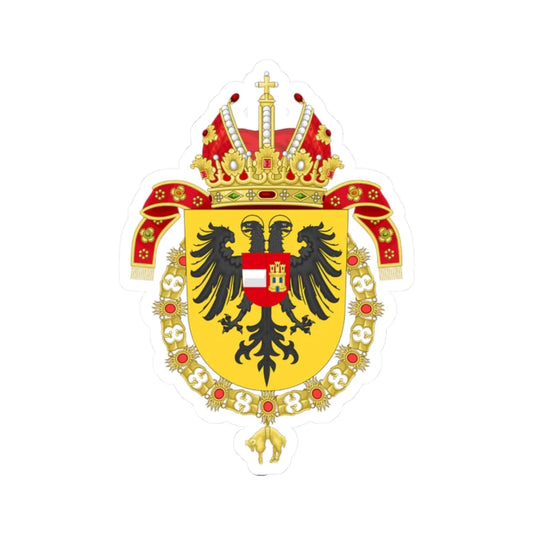 Coat of Arms of Leopold I Holy Roman Emperor-Or shield variant (Austria) (Coat of Arms) STICKER Vinyl Kiss-Cut Decal 2 Inch White - The Sticker Space