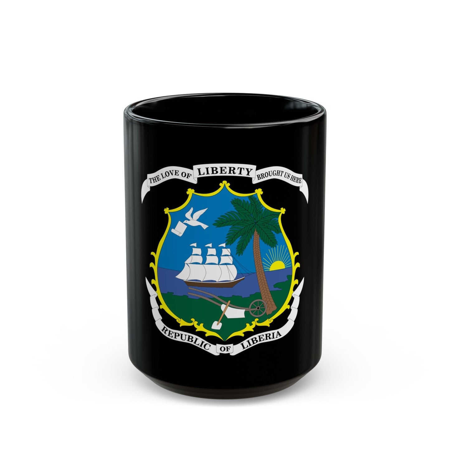 Coat of arms of Liberia - Black Coffee Mug-15oz-The Sticker Space