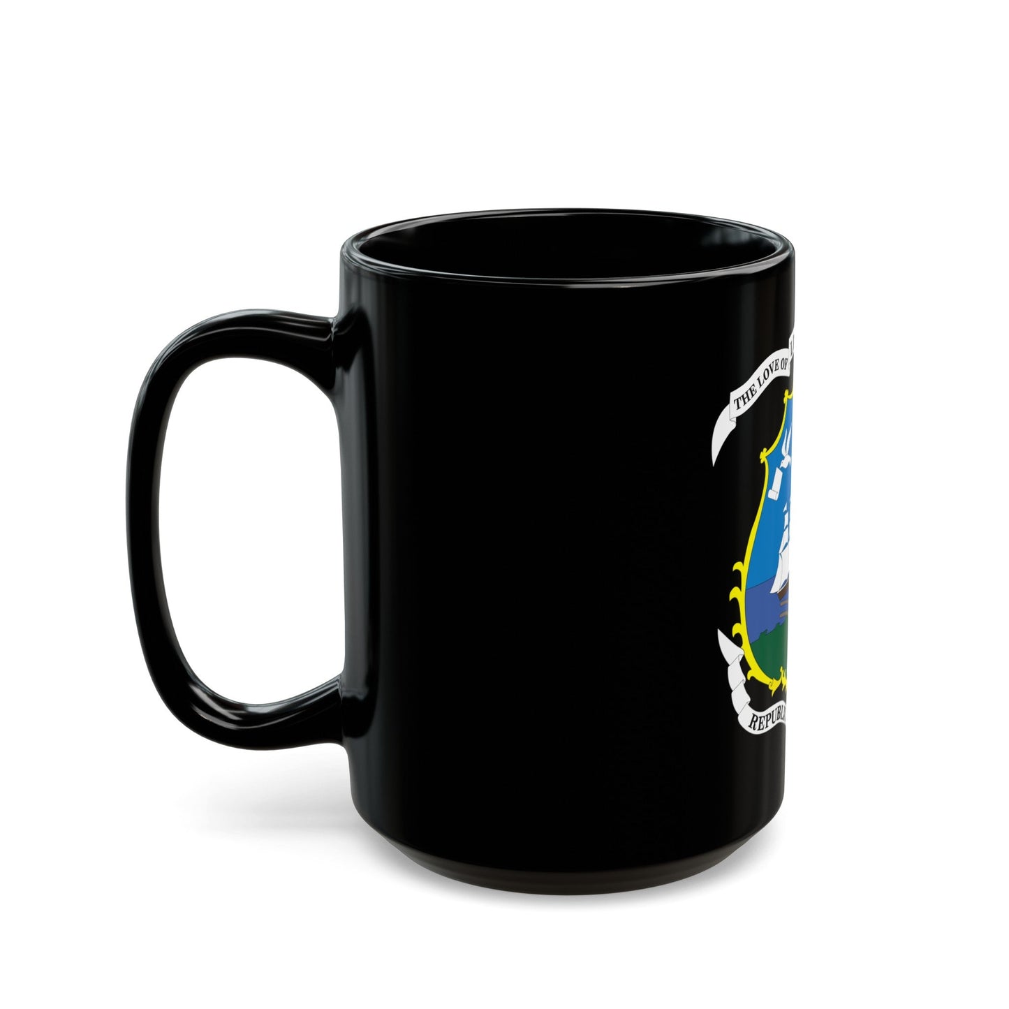 Coat of arms of Liberia - Black Coffee Mug-The Sticker Space