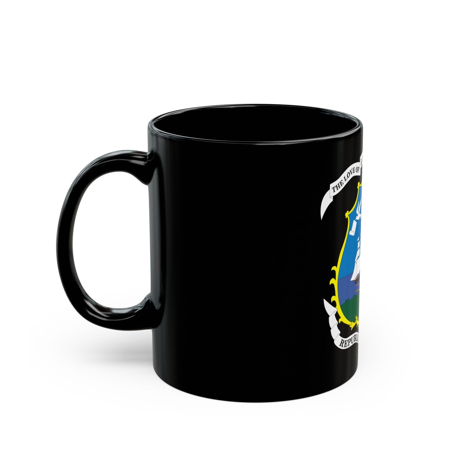 Coat of arms of Liberia - Black Coffee Mug-The Sticker Space