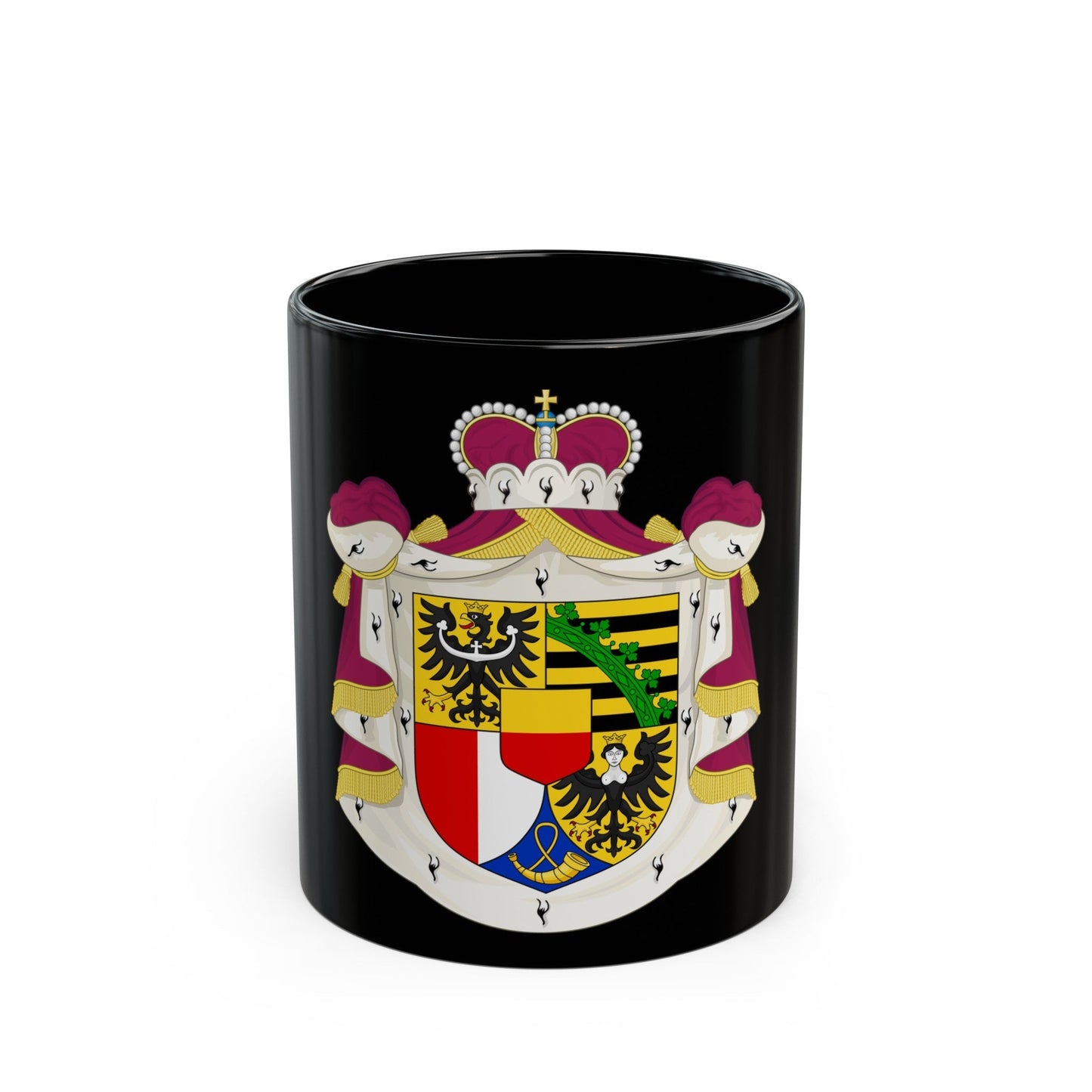 Coat of arms of Liechtenstein - Black Coffee Mug-11oz-The Sticker Space