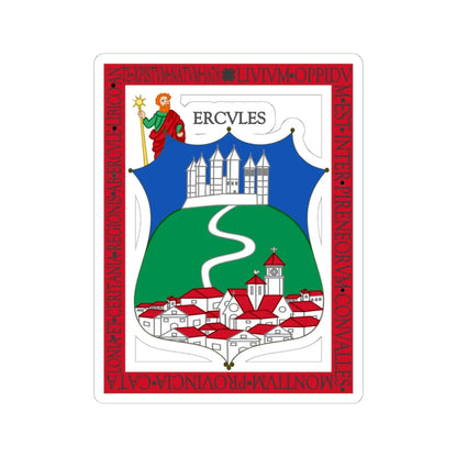 Coat of Arms of Llívia (Spain) (Coat of Arms) STICKER Vinyl Kiss-Cut Decal 6 Inch White - The Sticker Space