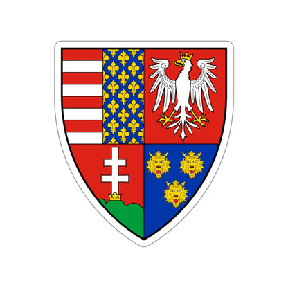 Coat of arms of Louis I of Hungary (1370) STICKER Vinyl Die-Cut Decal-White-The Sticker Space