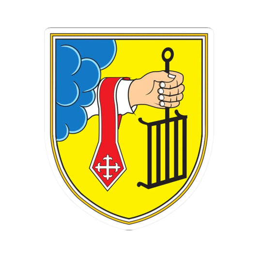 Coat of arms of Lovrenc na Pohorju town (Slovenia) (Coat of Arms) STICKER Vinyl Kiss-Cut Decal 2 Inch White - The Sticker Space