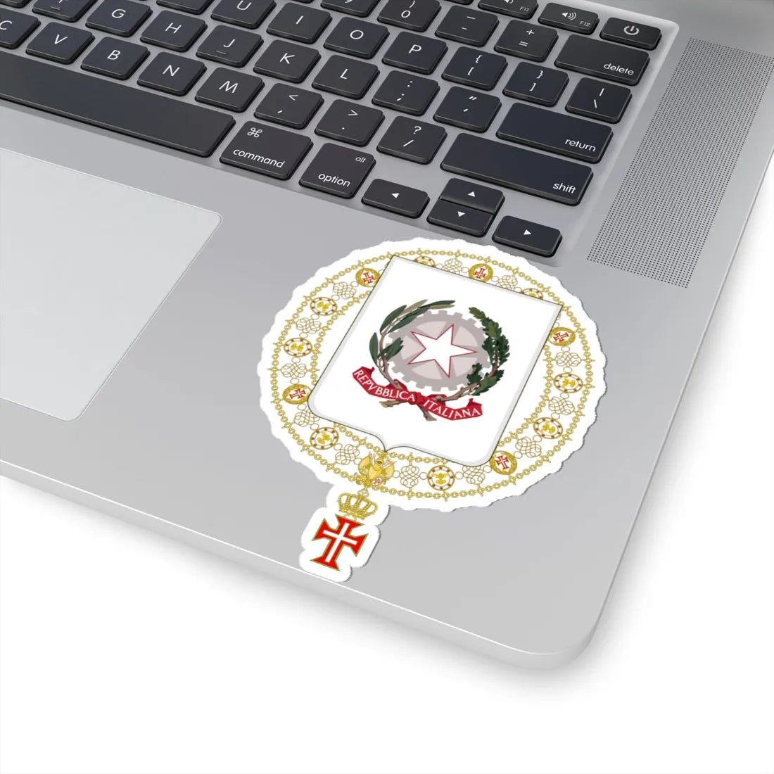 Coat of Arms of Luigi Einaudi and Antonio Segni Supreme Order of Christ (Italy) (Coat of Arms) STICKER Vinyl Kiss-Cut Decal - The Sticker Space