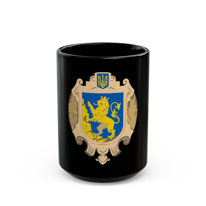 Coat of Arms of Lviv Oblast - Black Coffee Mug-15oz-The Sticker Space