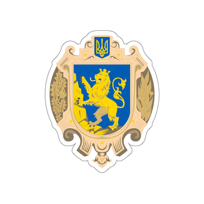 Coat of Arms of Lviv Oblast STICKER Vinyl Die-Cut Decal-White-The Sticker Space