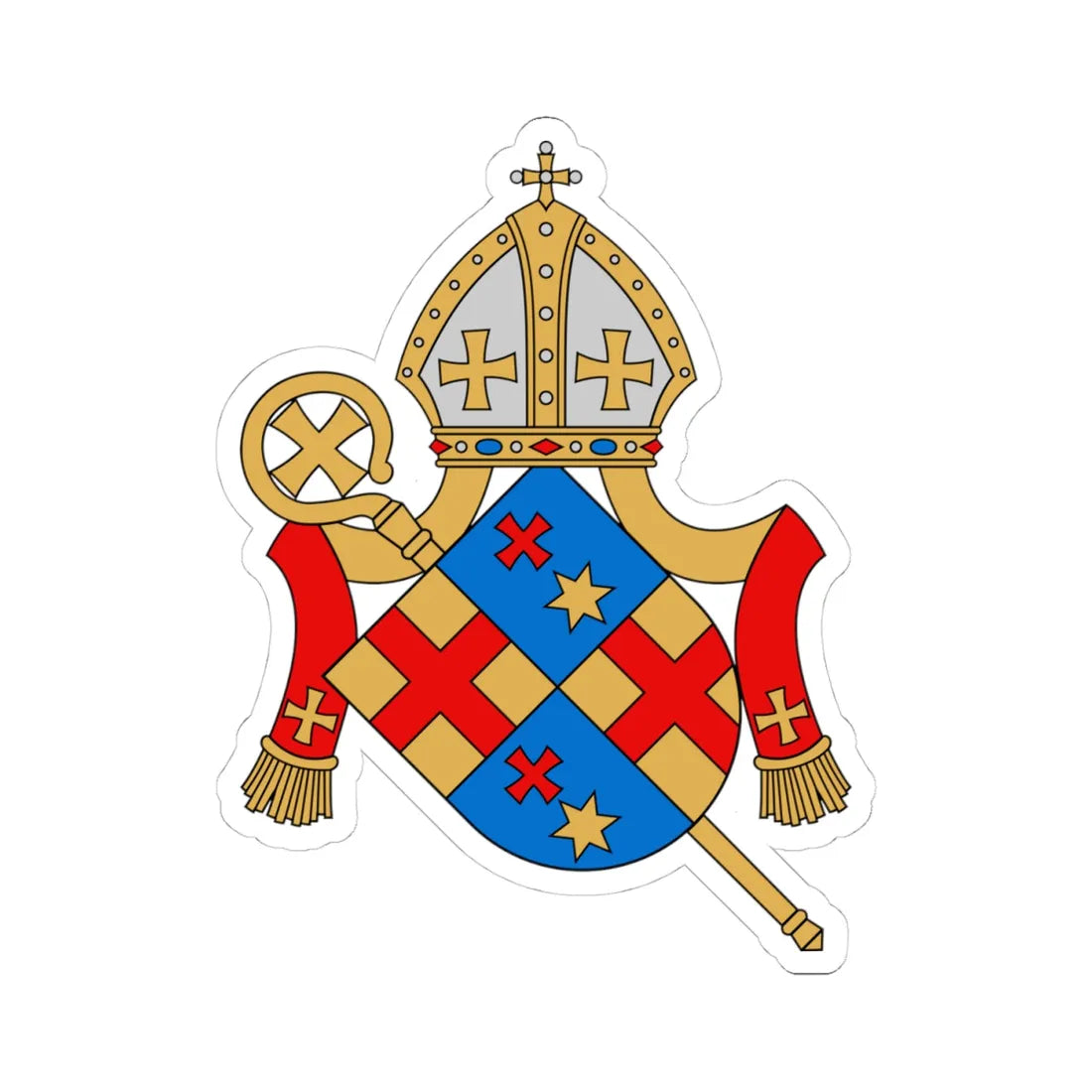 Coat of arms of Magnus Nicolai Särkilahti (Finland) (Coat of Arms) STICKER Vinyl Kiss-Cut Decal 4 Inch White - The Sticker Space