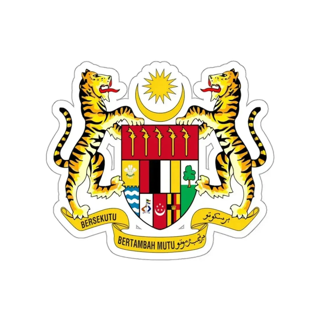 Coat of arms of Malaysia (1963–1965) STICKER Vinyl Die-Cut Decal - The Sticker Space