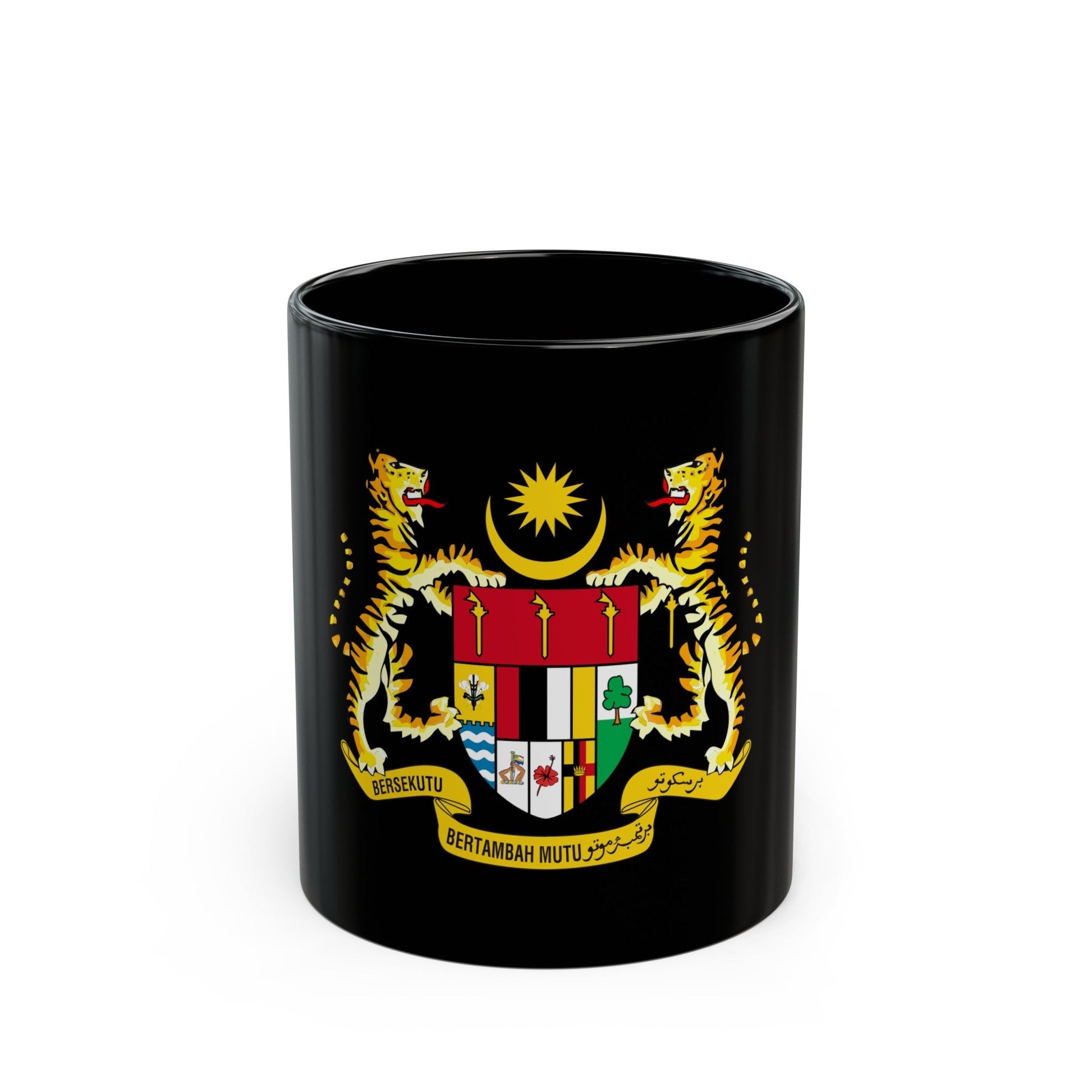 Coat of arms of Malaysia (1965-1973) - Black Coffee Mug-11oz-The Sticker Space