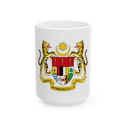 Coat of arms of Malaysia (1965-1973) - White Coffee Mug-15oz-The Sticker Space