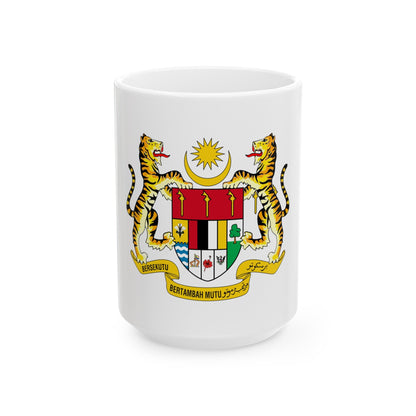 Coat of arms of Malaysia (1973-1982) - White Coffee Mug-15oz-The Sticker Space