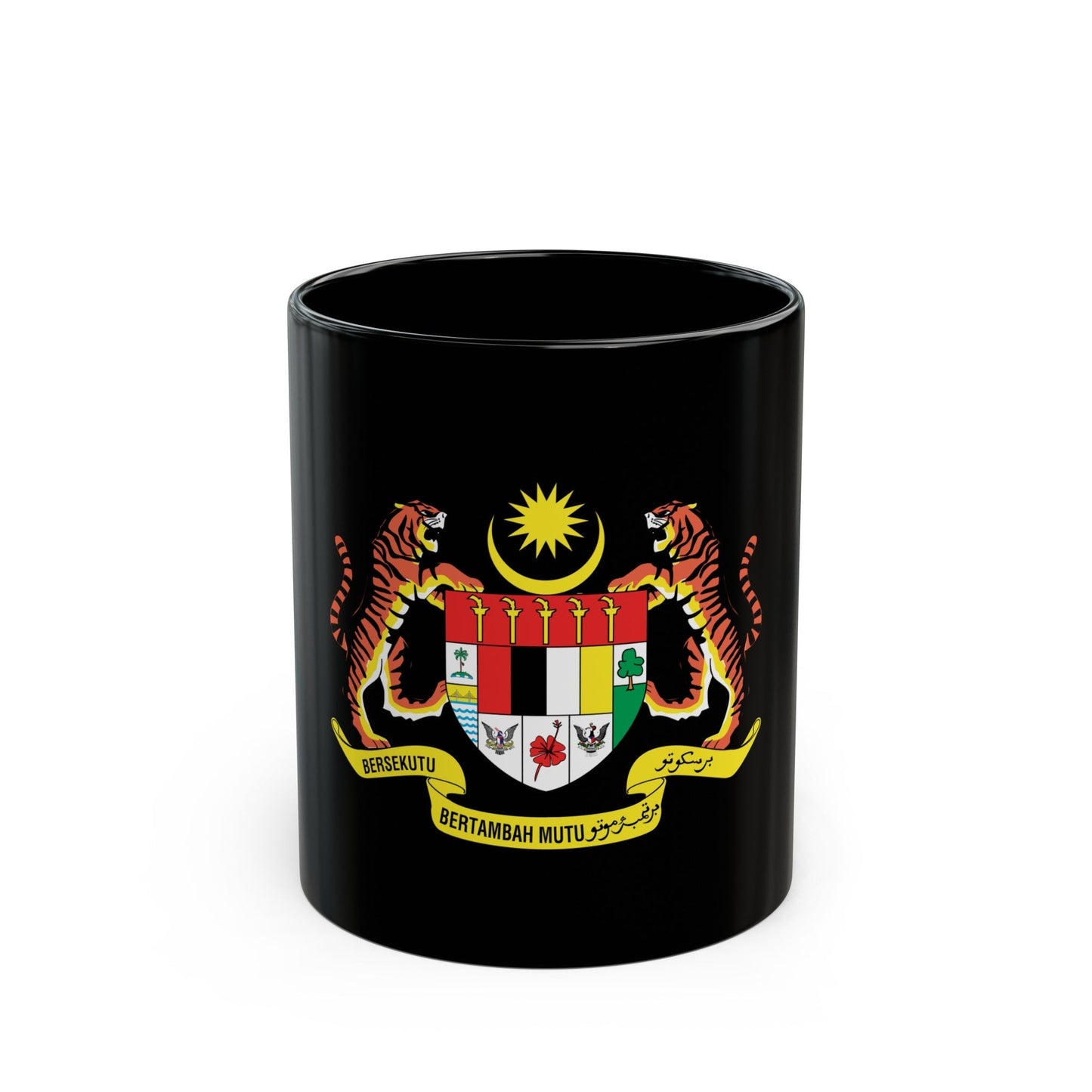 Coat of arms of Malaysia (1982-1988) - Black Coffee Mug-11oz-The Sticker Space