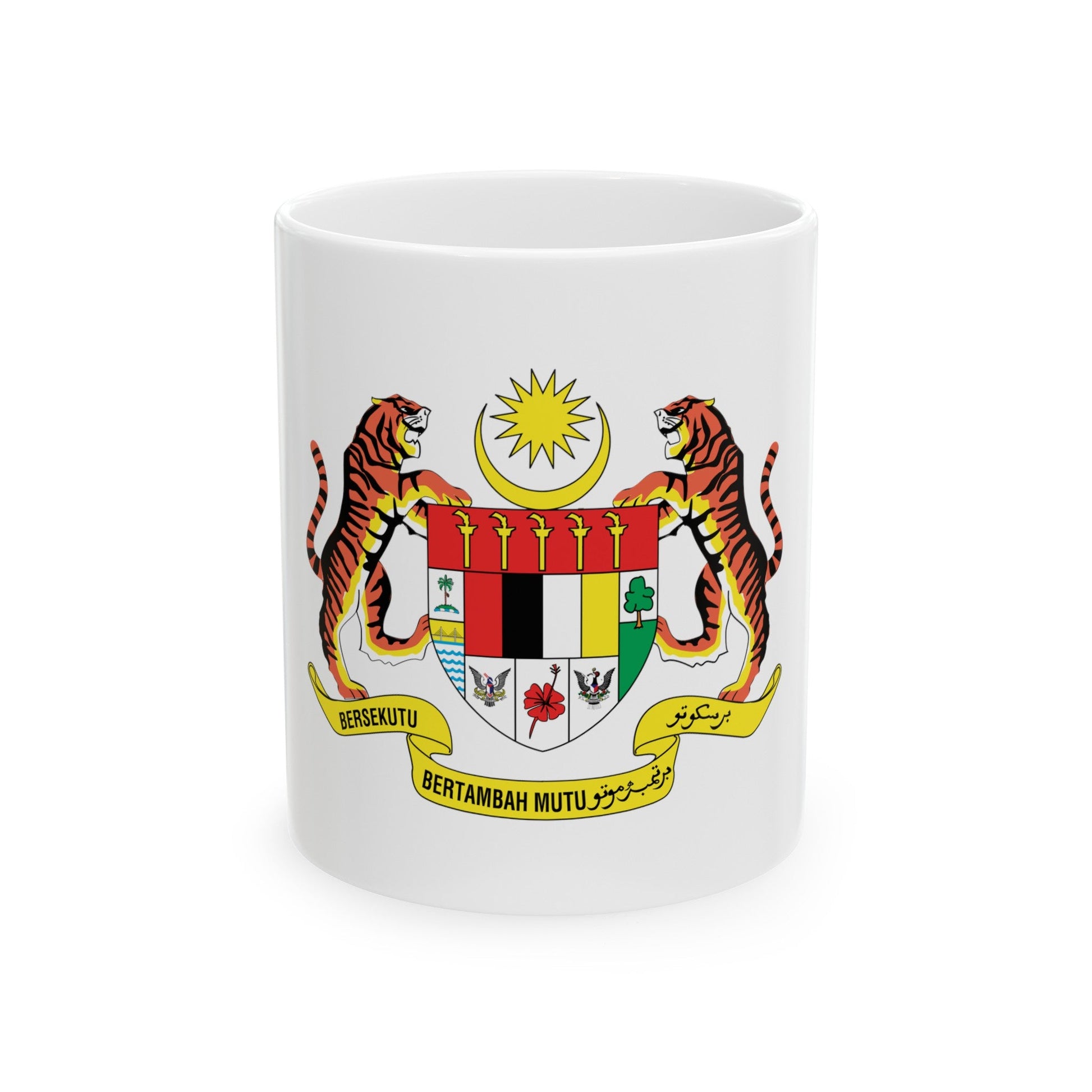 Coat of arms of Malaysia (1982-1988) - White Coffee Mug-11oz-The Sticker Space