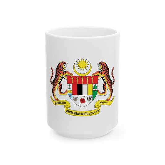 Coat of arms of Malaysia (1982-1988) - White Coffee Mug-15oz-The Sticker Space