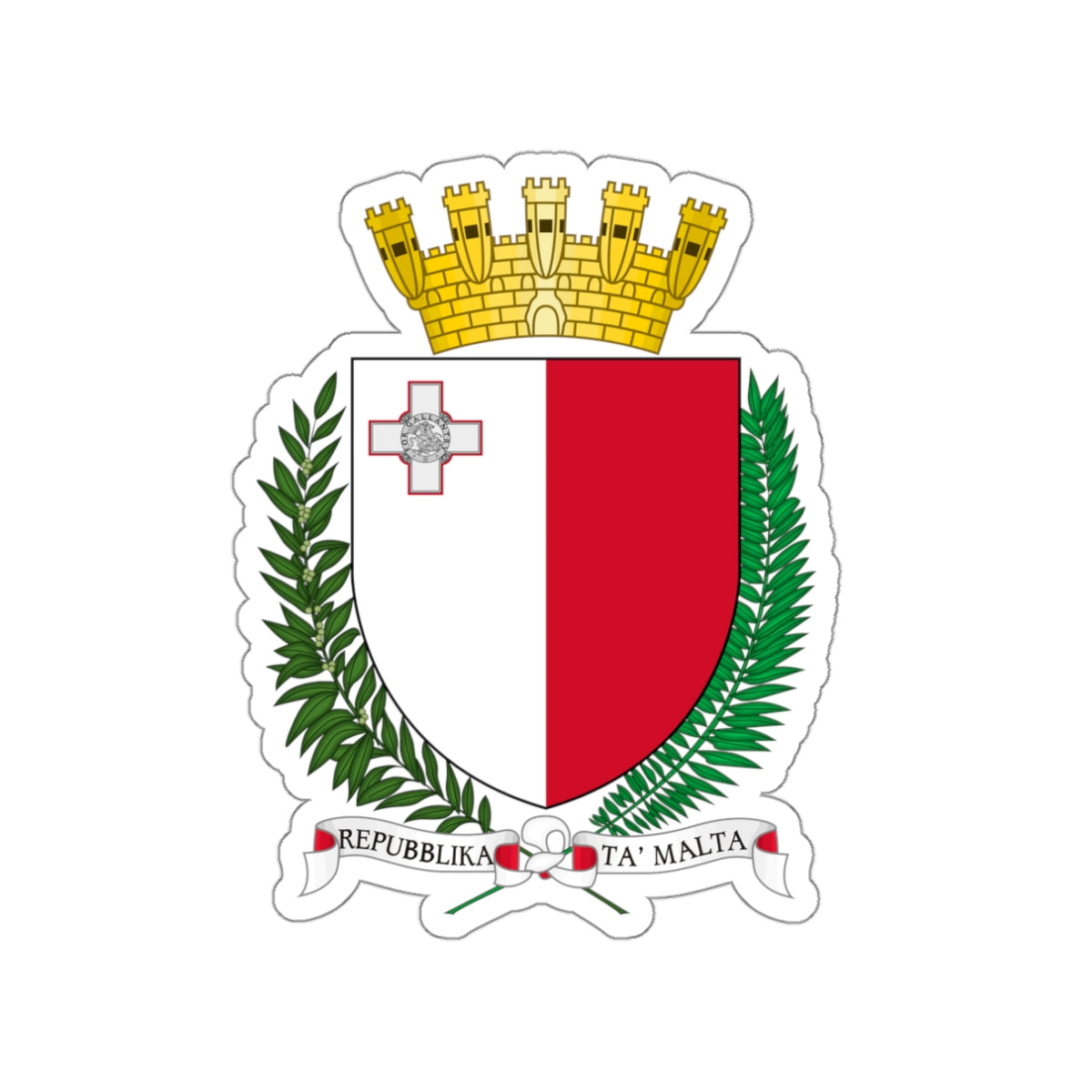 Coat of arms of Malta STICKER Vinyl Die-Cut Decal-White-The Sticker Space