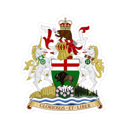 Coat of arms of Manitoba (Canada) (Coat of Arms) STICKER Vinyl Kiss-Cut Decal 3 Inch White - The Sticker Space