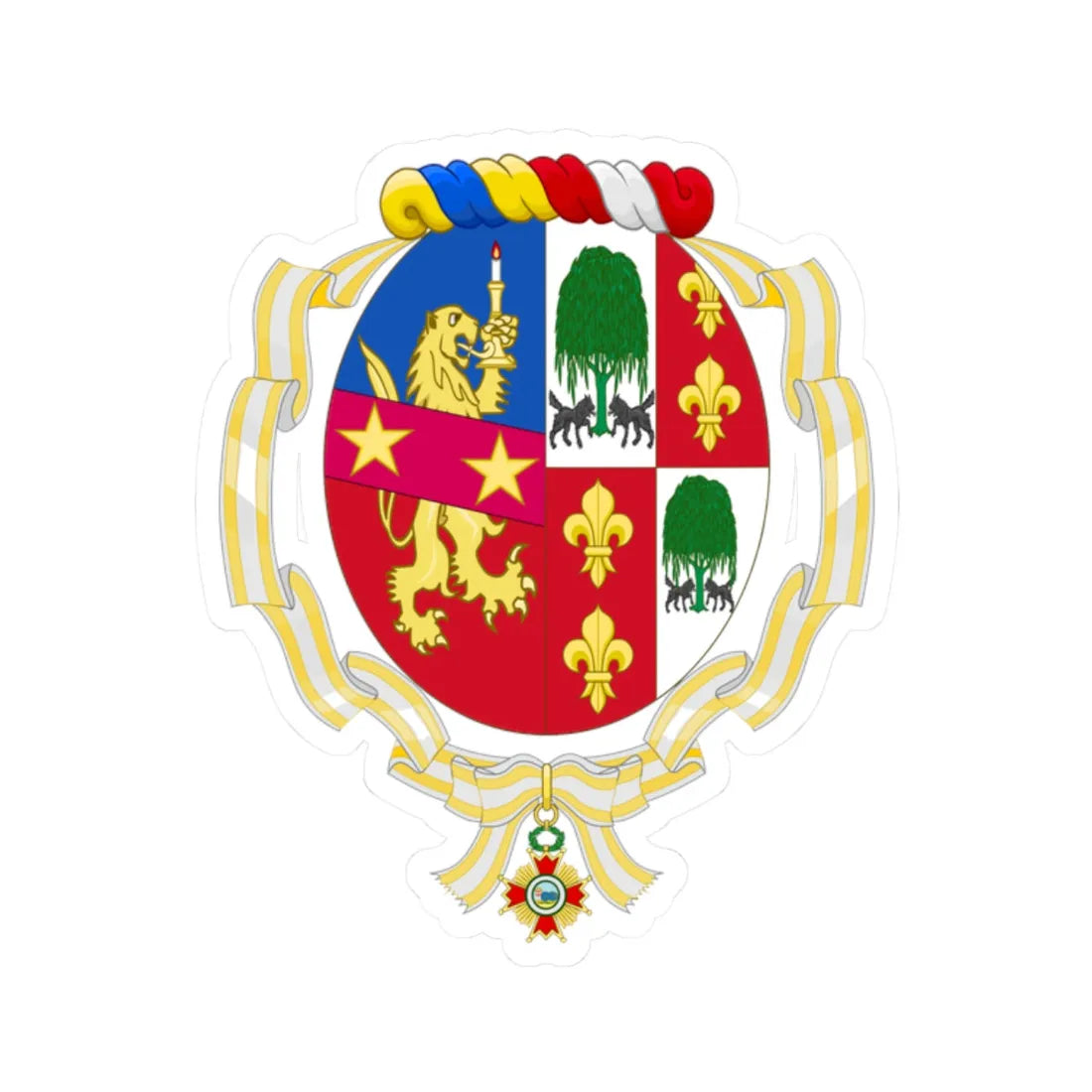 Coat of Arms of María Estela Martínez de Perón Order of Isabella the Catholic (Argentina) (Coat of Arms) STICKER Vinyl Kiss-Cut Decal 2 Inch White - The Sticker Space