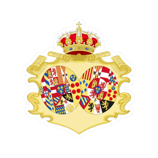 Coat of Arms of María Isabella Queen of the Two Sicilies (Italy) (Coat of Arms) STICKER Vinyl Kiss-Cut Decal 2 Inch White - The Sticker Space
