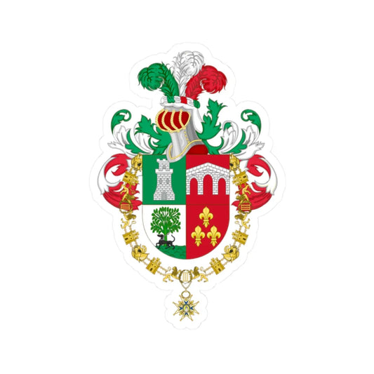 Coat of Arms of Marcelo Torcuato de Alvear Order of Charles III (Argentina) (Coat of Arms) STICKER Vinyl Kiss-Cut Decal 2 Inch White - The Sticker Space