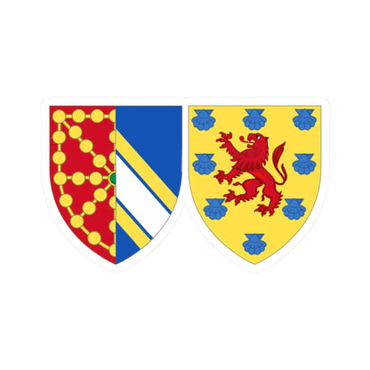 Coat of Arms of Margaret of Bourbon Queen Consort of Navarre (Spain) (Coat of Arms) STICKER Vinyl Kiss-Cut Decal 2 Inch White - The Sticker Space