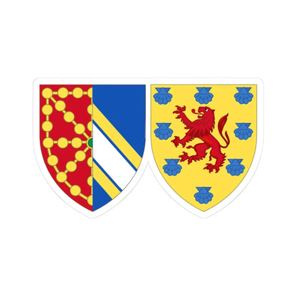 Coat of Arms of Margaret of Bourbon Queen Consort of Navarre (Spain) (Coat of Arms) STICKER Vinyl Kiss-Cut Decal 3 Inch White - The Sticker Space
