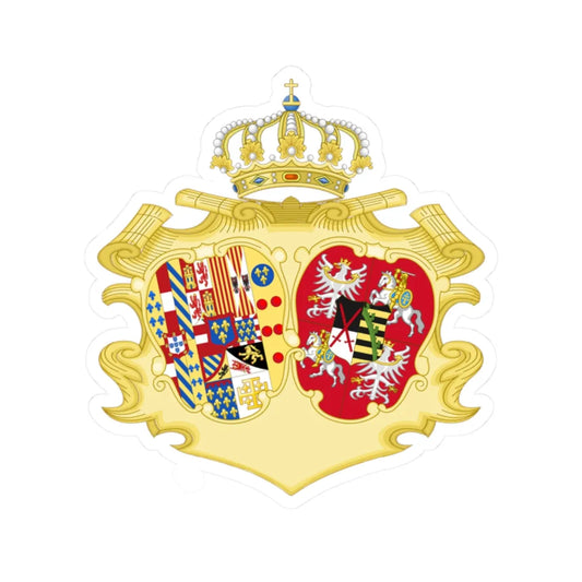 Coat of Arms of Maria Amalia of Saxony Queen of Naples and Sicily (Italy) (Coat of Arms) STICKER Vinyl Kiss-Cut Decal 2 Inch White - The Sticker Space