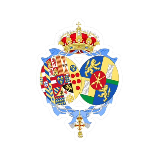 Coat of Arms of Maria Carolina Duchess of Castro (Italy) (Coat of Arms) STICKER Vinyl Kiss-Cut Decal 2 Inch White - The Sticker Space