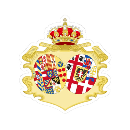 Coat of Arms of Maria Cristina Queen of the Two Sicilies (Italy) (Coat of Arms) STICKER Vinyl Kiss-Cut Decal 3 Inch White - The Sticker Space