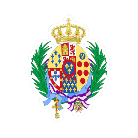 Coat of Arms of Maria de los Dolores Princess Bourbon (Italy) (Coat of Arms) STICKER Vinyl Kiss-Cut Decal 2 Inch White - The Sticker Space