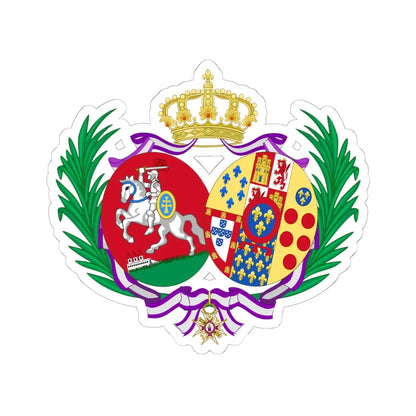 Coat of Arms of Maria de los Dolores Princess Czartoryski and Bourbon (Italy) (Coat of Arms) STICKER Vinyl Kiss-Cut Decal 6 Inch White - The Sticker Space