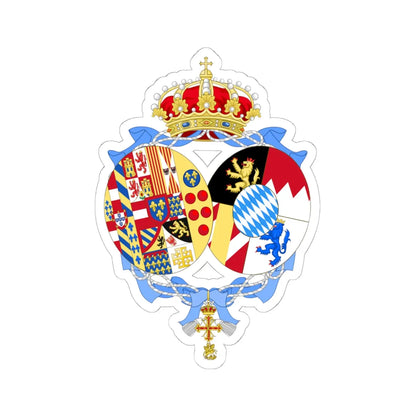 Coat of Arms of Maria Ludovica Teresa Duchess of Calabria (Italy) (Coat of Arms) STICKER Vinyl Kiss-Cut Decal 6 Inch White - The Sticker Space