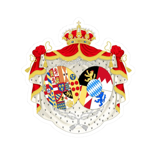 Coat of Arms of Maria Sophie Queen of the Two Sicilies (Italy) (Coat of Arms) STICKER Vinyl Kiss-Cut Decal 2 Inch White - The Sticker Space