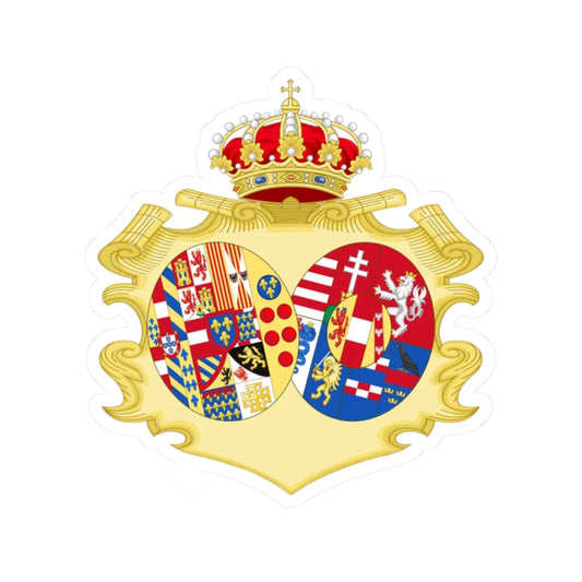 Coat of Arms of Maria Theresa Queen of the Two Sicilies (Italy) (Coat of Arms) STICKER Vinyl Kiss-Cut Decal 2 Inch White - The Sticker Space