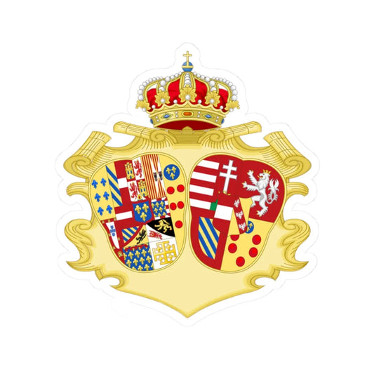 Coat of Arms of Marie Caroline Queen of Naples and Sicily (Italy) (Coat of Arms) STICKER Vinyl Kiss-Cut Decal 2 Inch White - The Sticker Space
