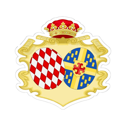Coat of Arms of Marie Thérèse de Choiseul Princess of Monaco (Spain) (Coat of Arms) STICKER Vinyl Kiss-Cut Decal 6 Inch White - The Sticker Space
