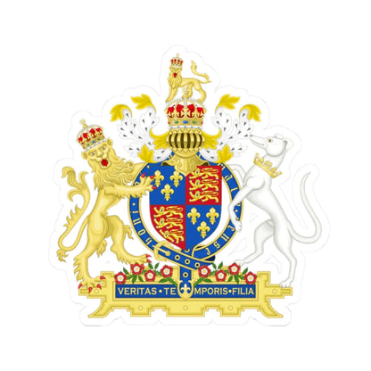 Coat of Arms of Mary I of England 1553-1558 Variant 2 Motto 1 (England) (Coat of Arms) STICKER Vinyl Kiss-Cut Decal 2 Inch White - The Sticker Space