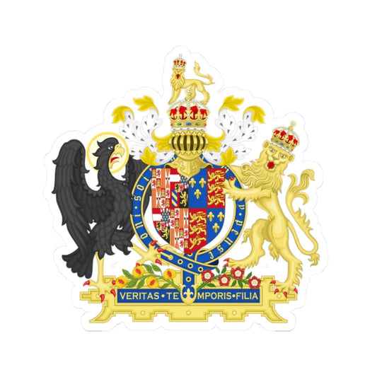Coat of Arms of Mary I of England 1554-1558 and Philip II of Spain Variant 1 Shield 3 (England) (Coat of Arms) STICKER Vinyl Kiss-Cut Decal 2 Inch White - The Sticker Space