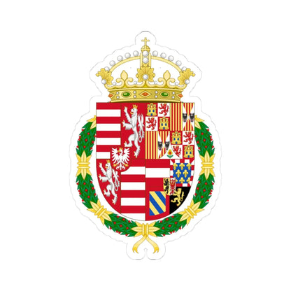 Coat of Arms of Mary of Austria as Queen of Hungary (Austria) (Coat of Arms) STICKER Vinyl Kiss-Cut Decal 3 Inch White - The Sticker Space