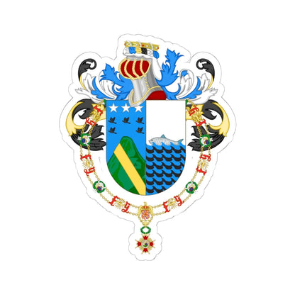 Coat of Arms of Mauricio Macri Order of Isabella the Catholic (Argentina) (Coat of Arms) STICKER Vinyl Kiss-Cut Decal 6 Inch White - The Sticker Space