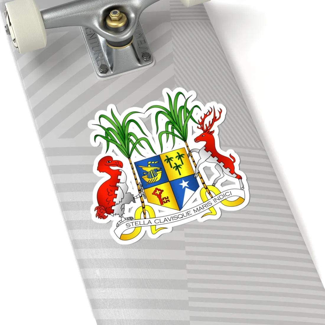 Coat of arms of Mauritius Original version (Mauritius) (Coat of Arms) STICKER Vinyl Kiss-Cut Decal - The Sticker Space