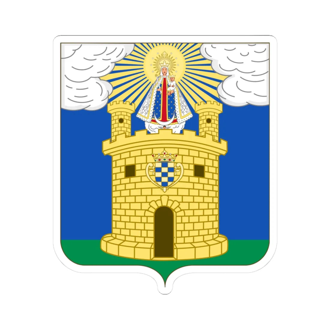 Coat of Arms of Medellin (Colombia) (Coat of Arms) STICKER Vinyl Kiss-Cut Decal 3 Inch White - The Sticker Space