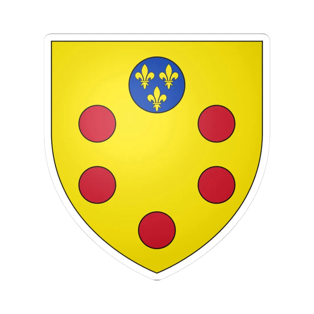 Coat of arms of Medici (Italy) (Coat of Arms) STICKER Vinyl Kiss-Cut Decal 3 Inch White - The Sticker Space