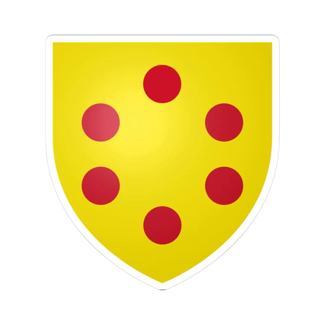 Coat of Arms of Medici unaugmented (Italy) (Coat of Arms) STICKER Vinyl Kiss-Cut Decal 3 Inch White - The Sticker Space