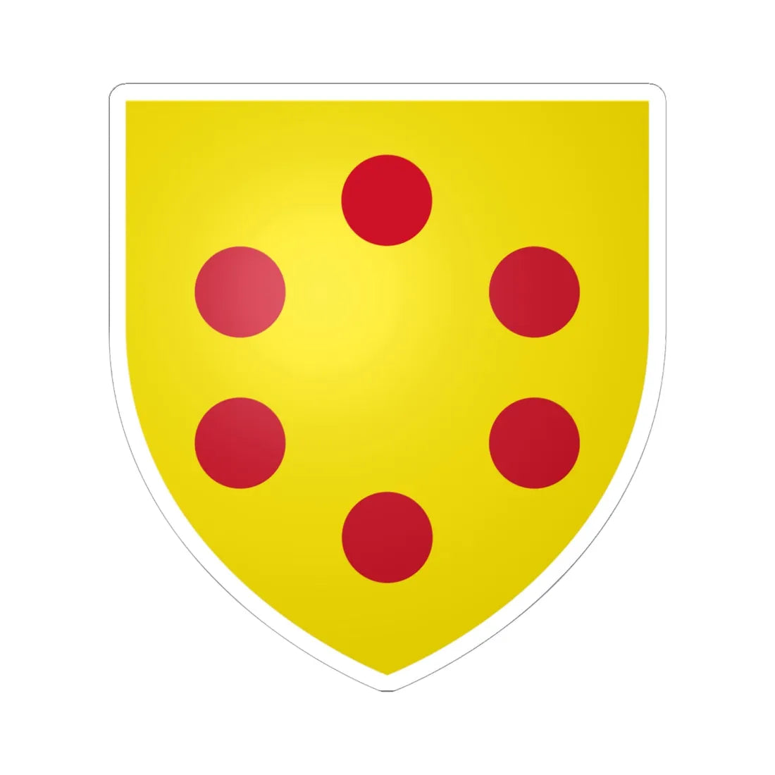 Coat of Arms of Medici unaugmented (Italy) (Coat of Arms) STICKER Vinyl Kiss-Cut Decal 6 Inch White - The Sticker Space